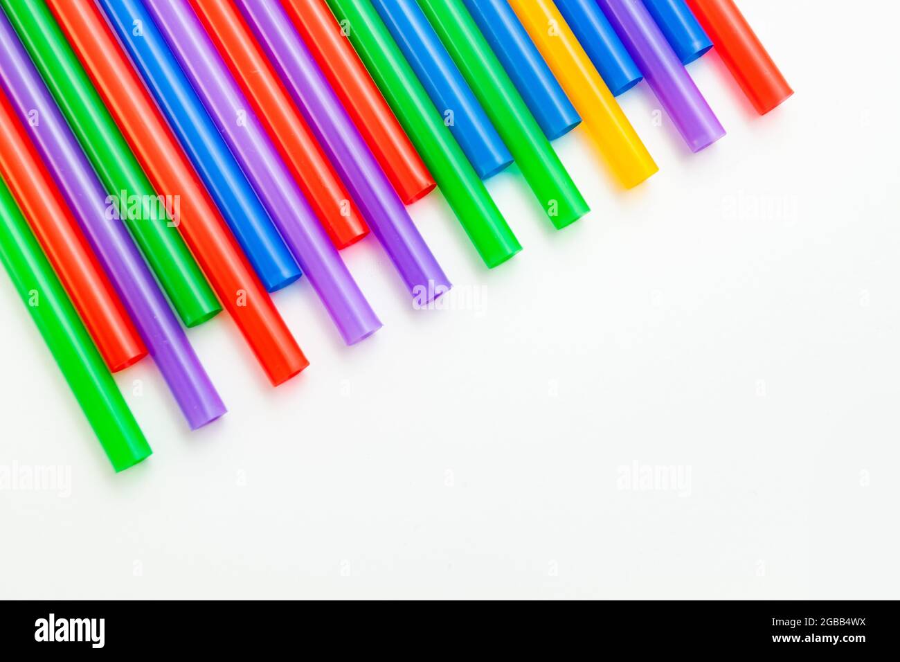 multicolored cocktail tubes isolated on white background Stock Photo