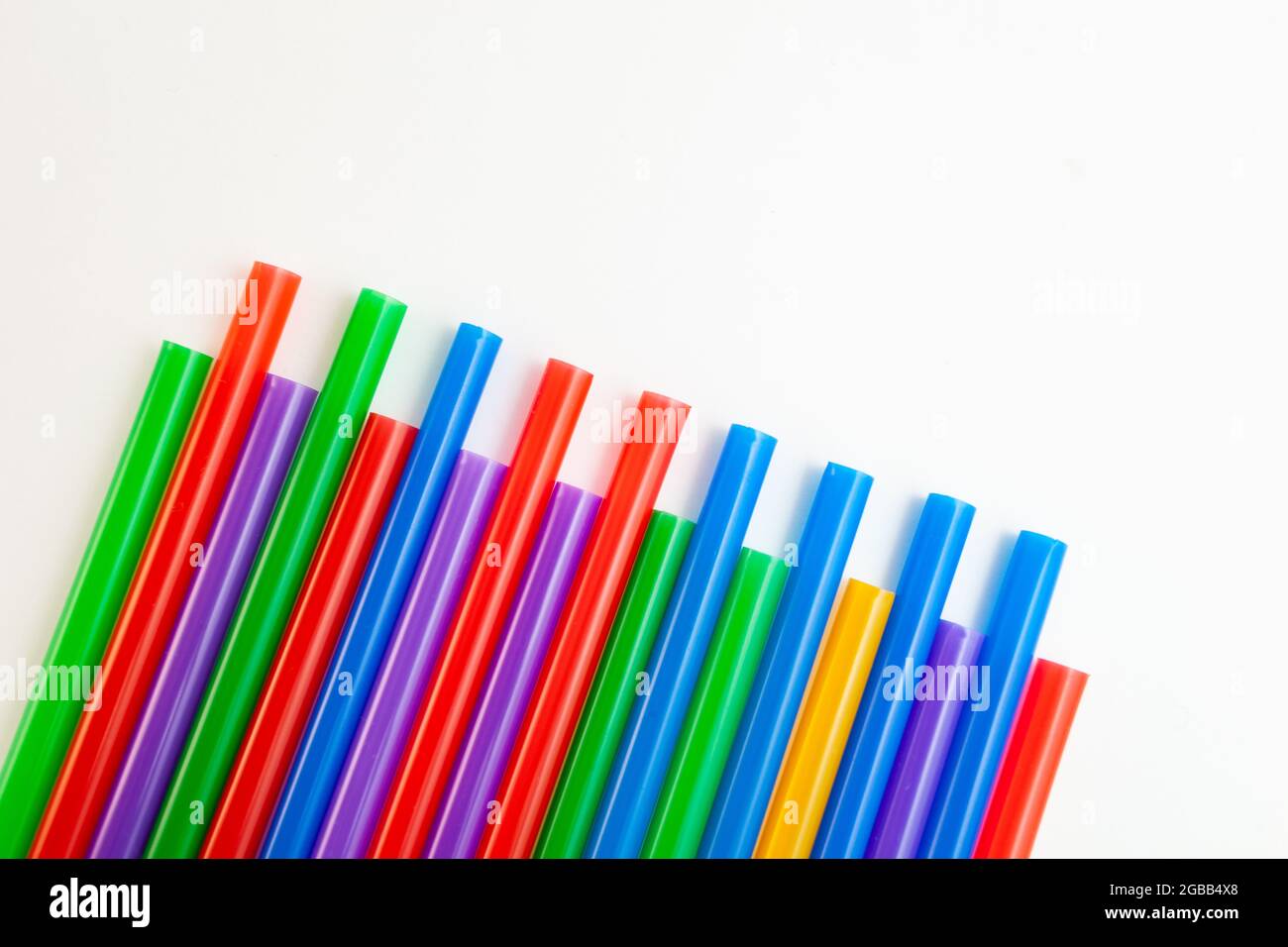 multicolored cocktail tubes isolated on white background Stock Photo