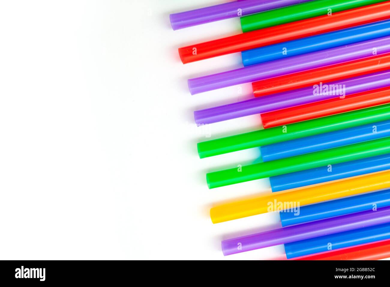 multicolored cocktail tubes isolated on white background Stock Photo
