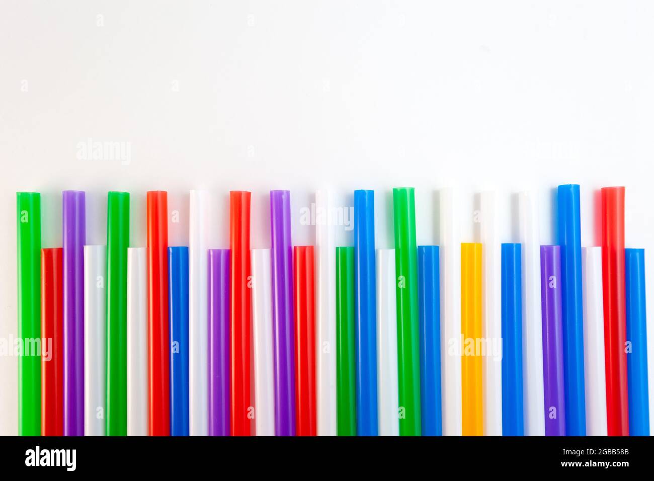 multicolored cocktail tubes isolated on white background Stock Photo