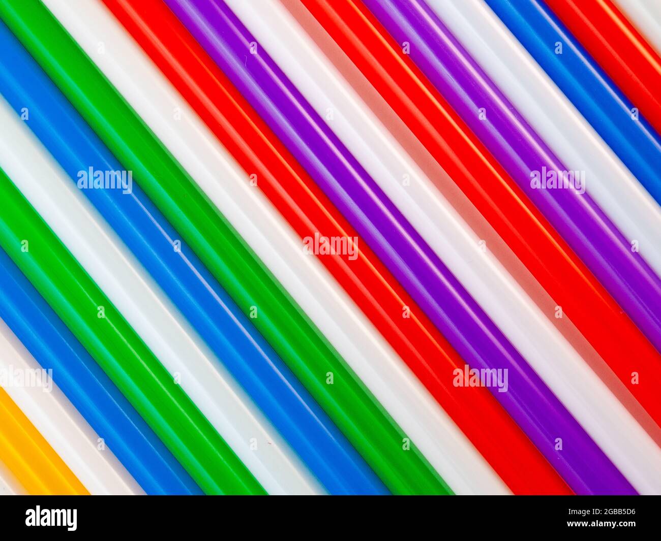 texture of multi-colored cocktail tubes Stock Photo