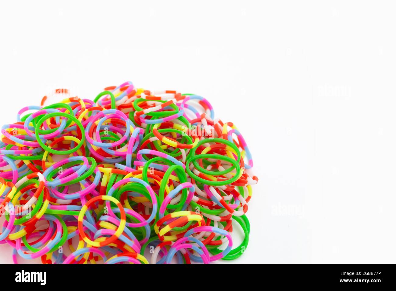 Color rubber band isolated white background Stock Photo - Alamy