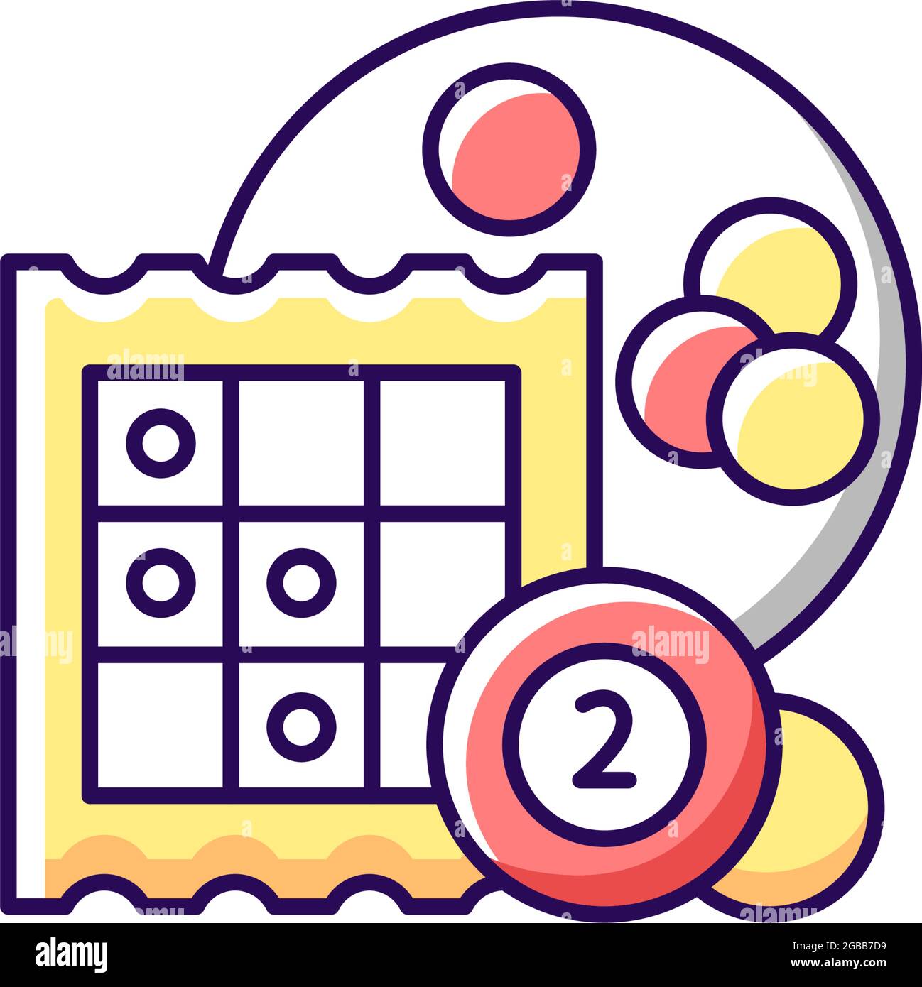 Bingo RGB color icon Stock Vector