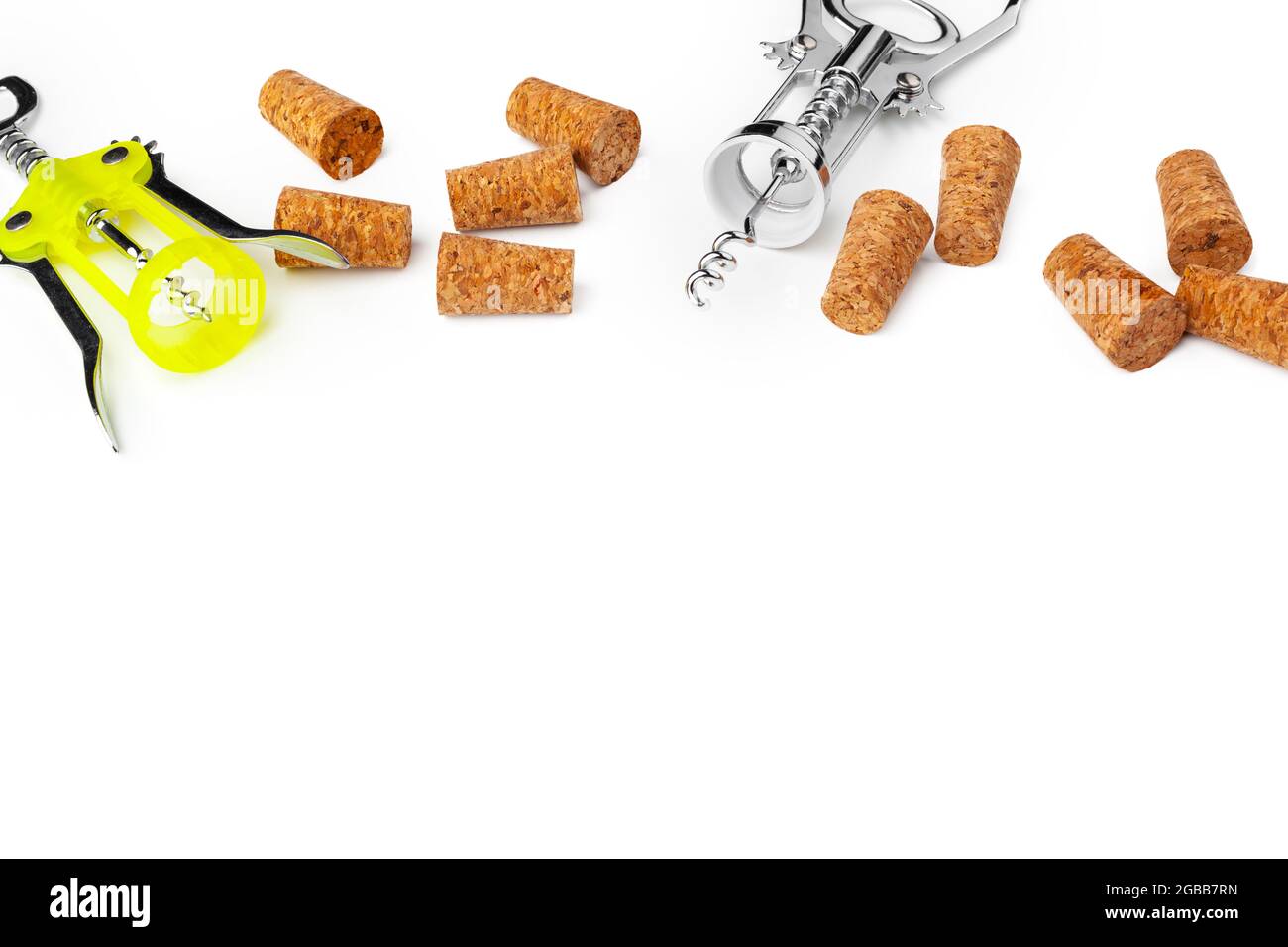 corkscrew and wine cork isolated on white background Stock Photo - Alamy