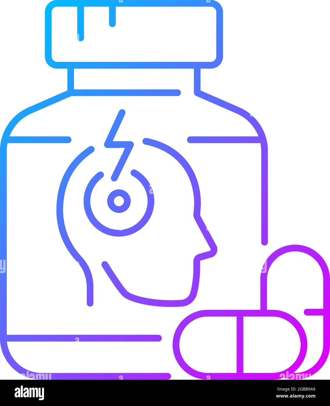 Pills for headache gradient linear vector icon Stock Vector