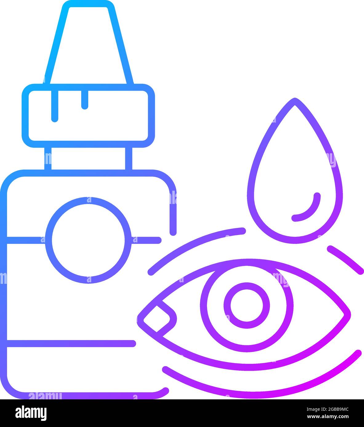 Eye drops gradient linear vector icon Stock Vector