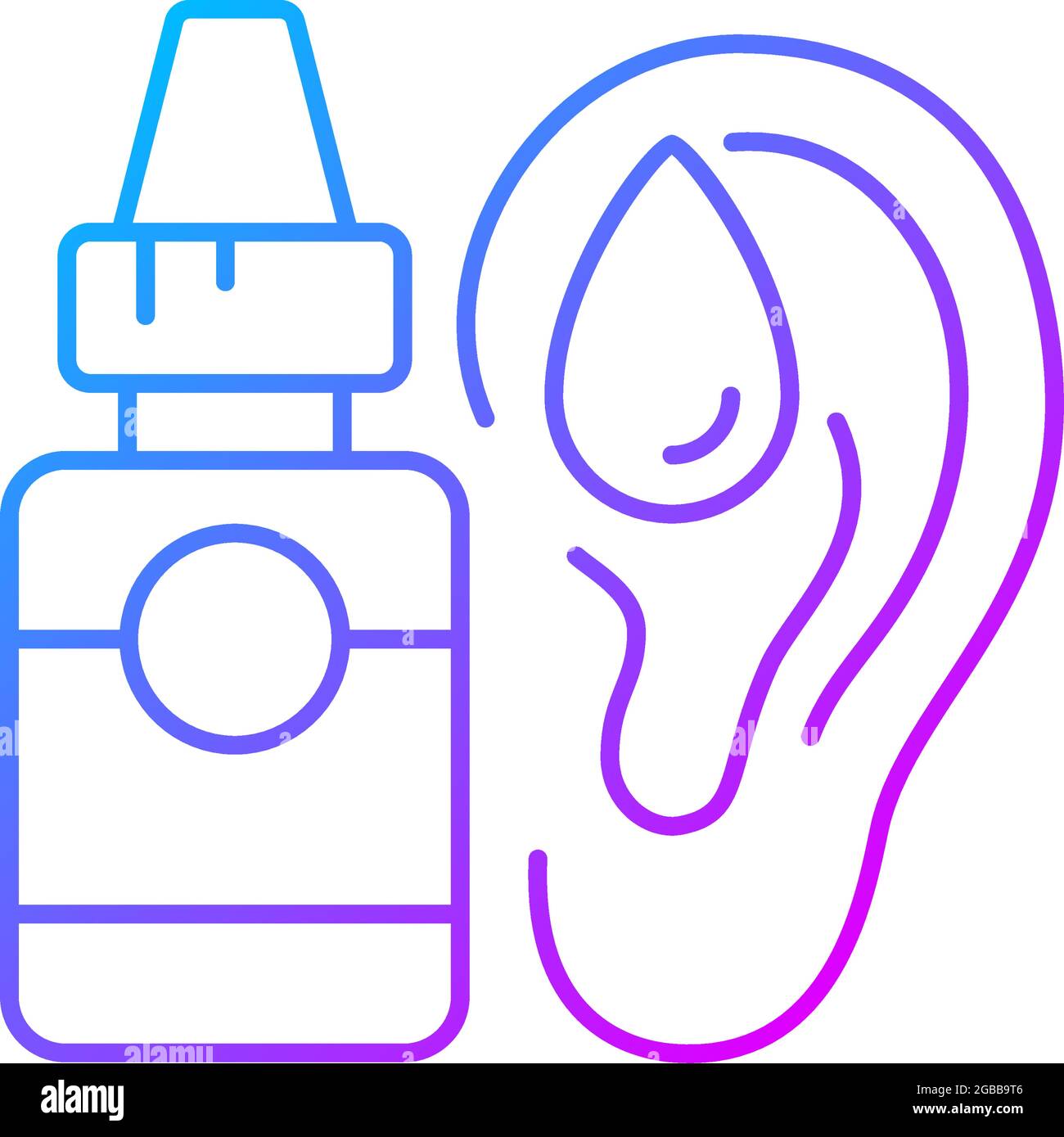 Ear drops gradient linear vector icon Stock Vector