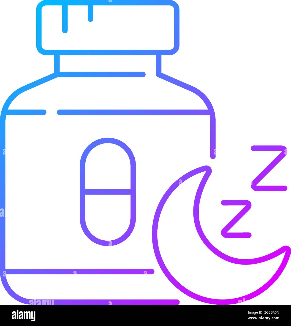 Pills for insomnia gradient linear vector icon Stock Vector