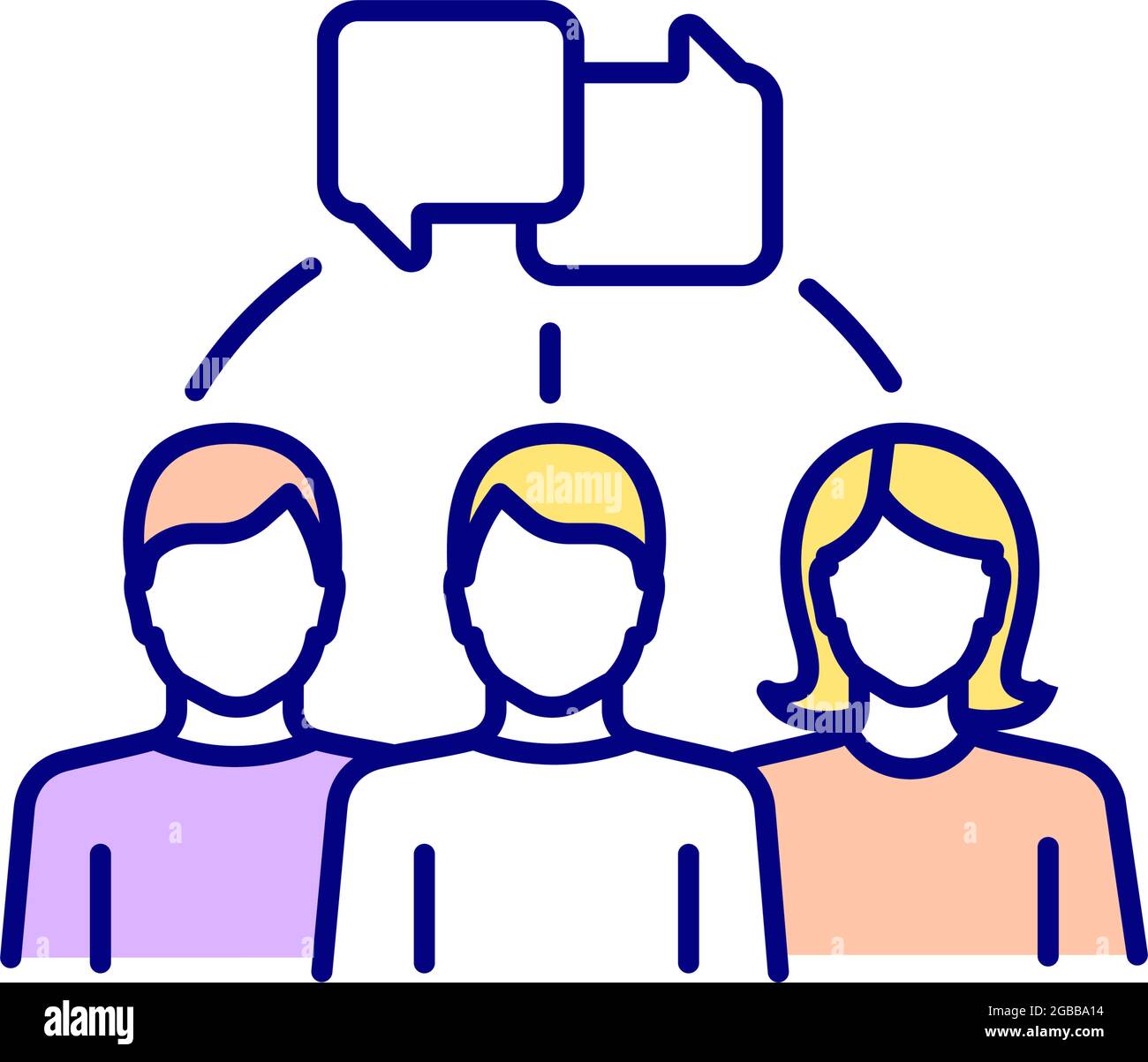 Group chatting RGB color icon Stock Vector