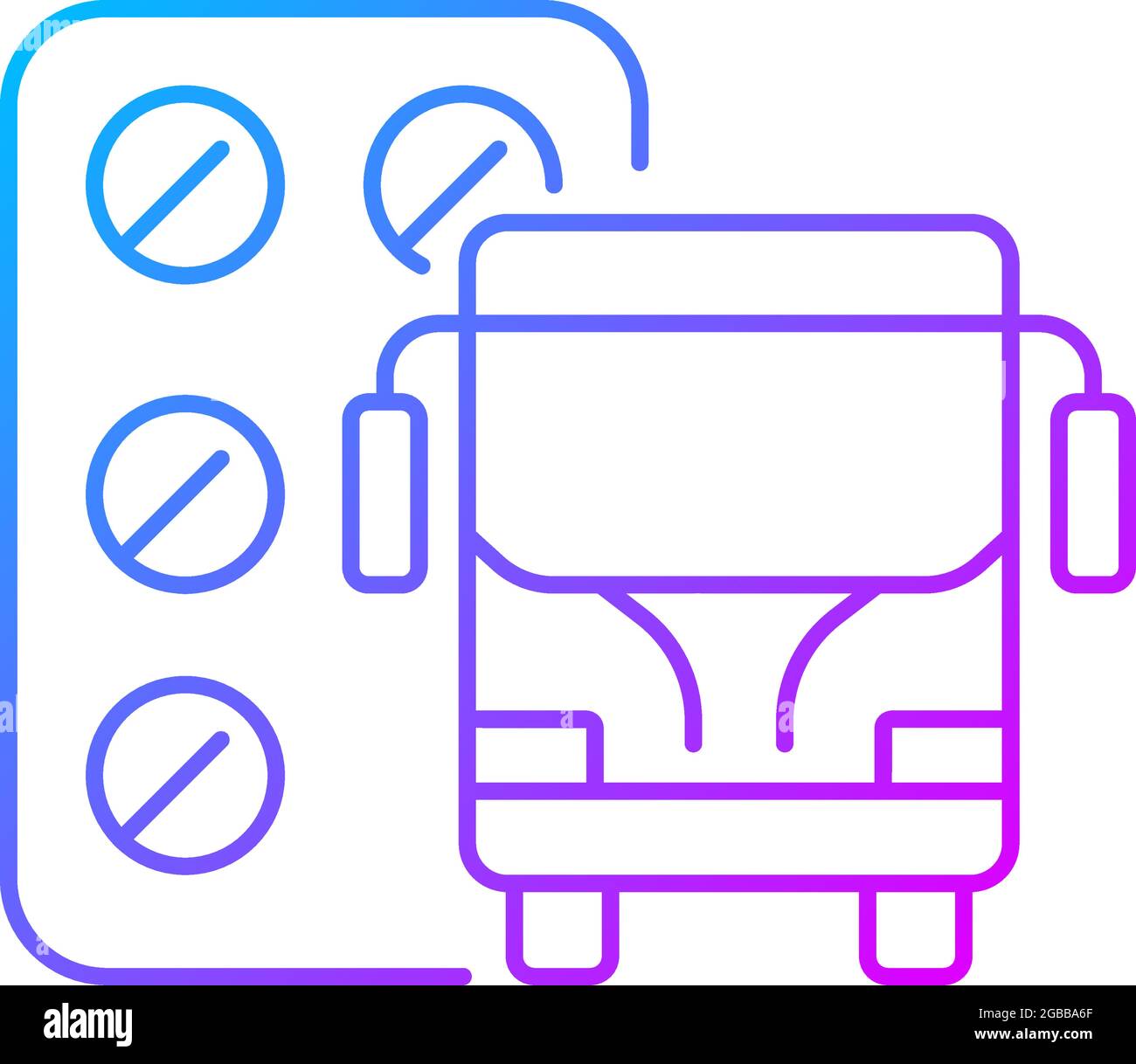 Pills for motion sickness gradient linear vector icon Stock Vector