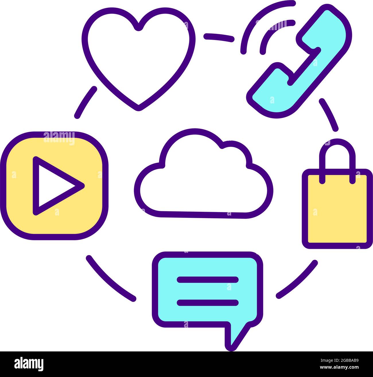 Cloud computing RGB color icon Stock Vector