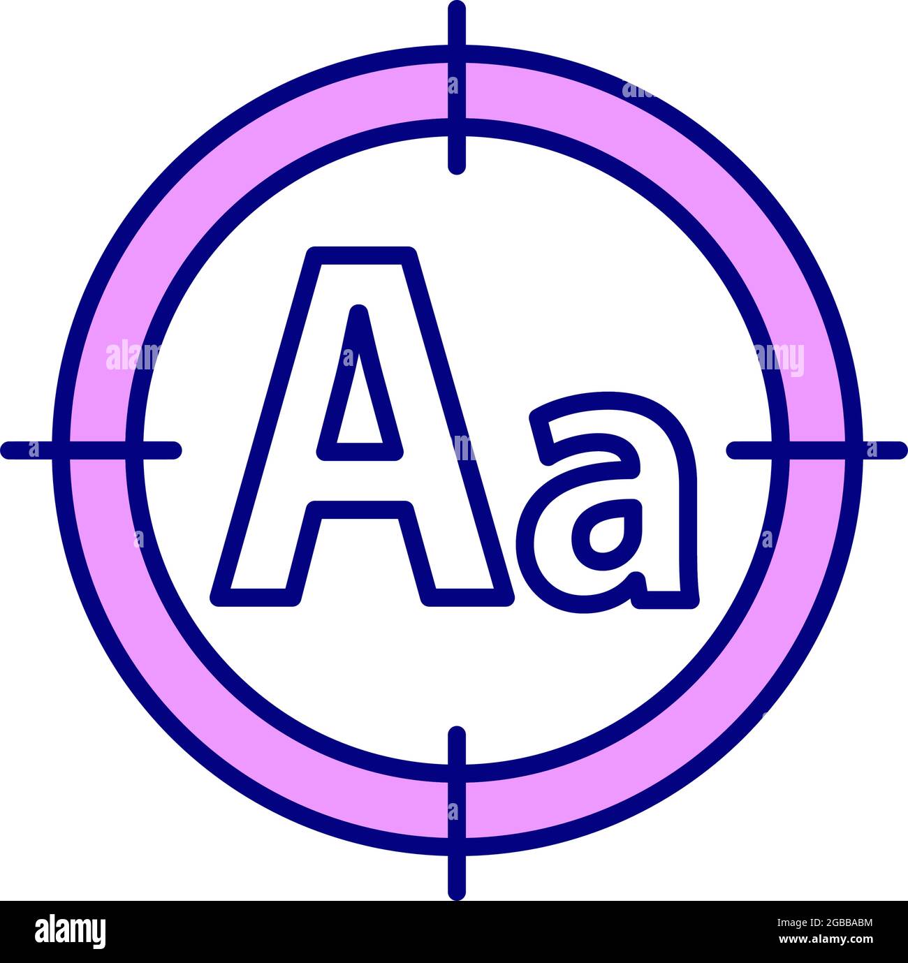 Spell checking RGB color icon Stock Vector