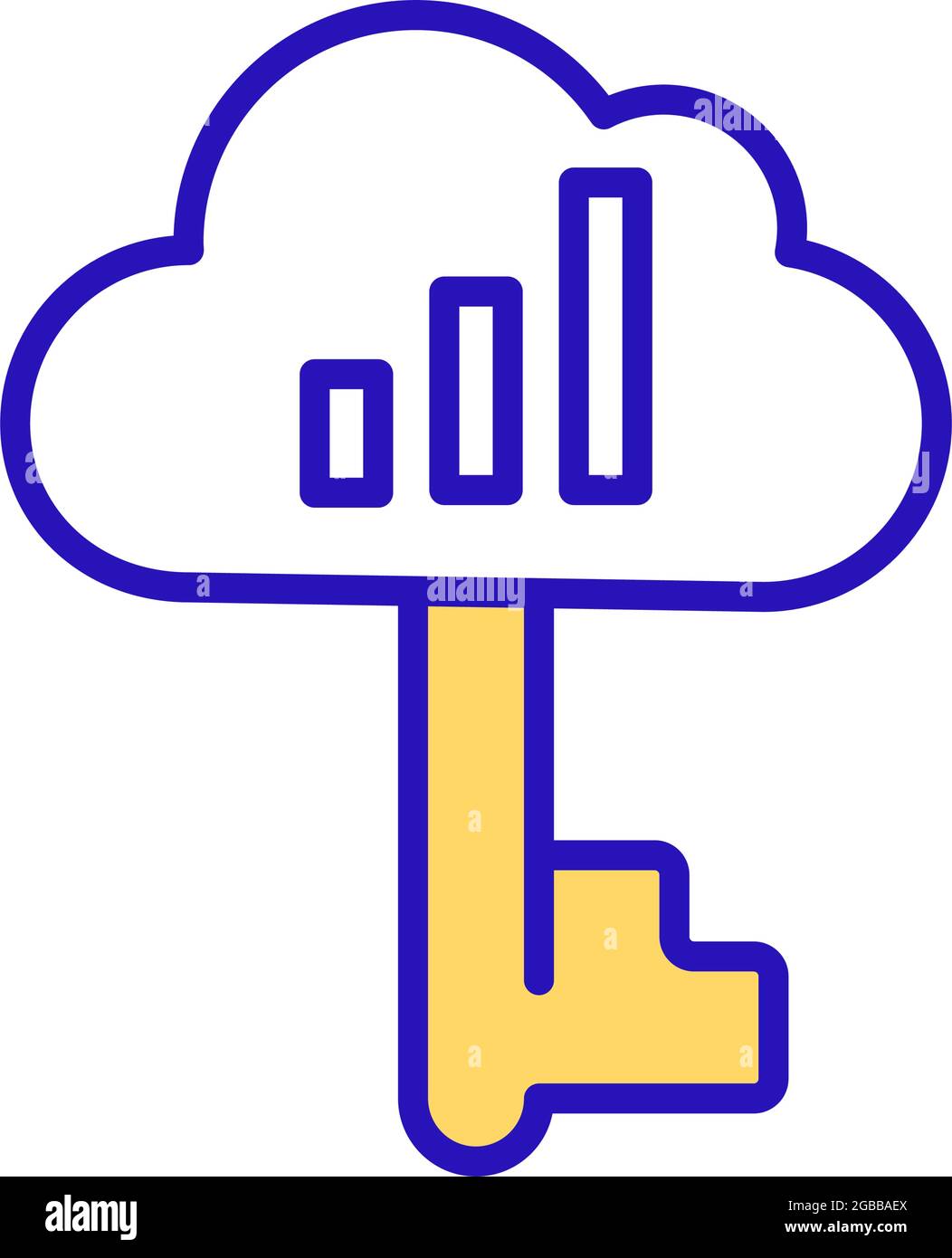 Secure cloud service RGB color icon Stock Vector