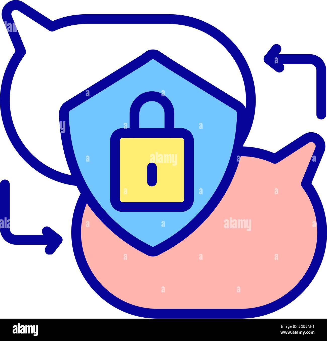 Chat privacy icon outline hi-res stock photography and images - Alamy