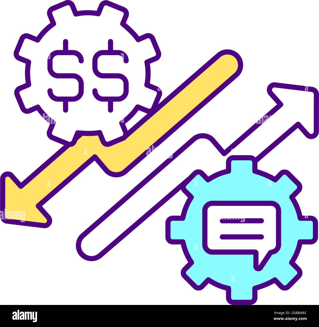 Chat service benefit RGB color icon Stock Vector