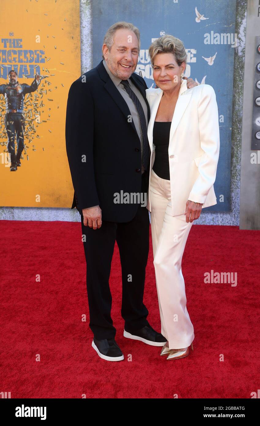 Los Angeles, Ca. 2nd Aug, 2021. Stephanie Haymes-Roven, Charles Roven, at Warner Bros. Premiere Of 'The Suicide Squad' at Regency Village Theatre in Los Angeles, California on August 2, 2021. Credit: Faye Sadou/Media Punch/Alamy Live News Stock Photo