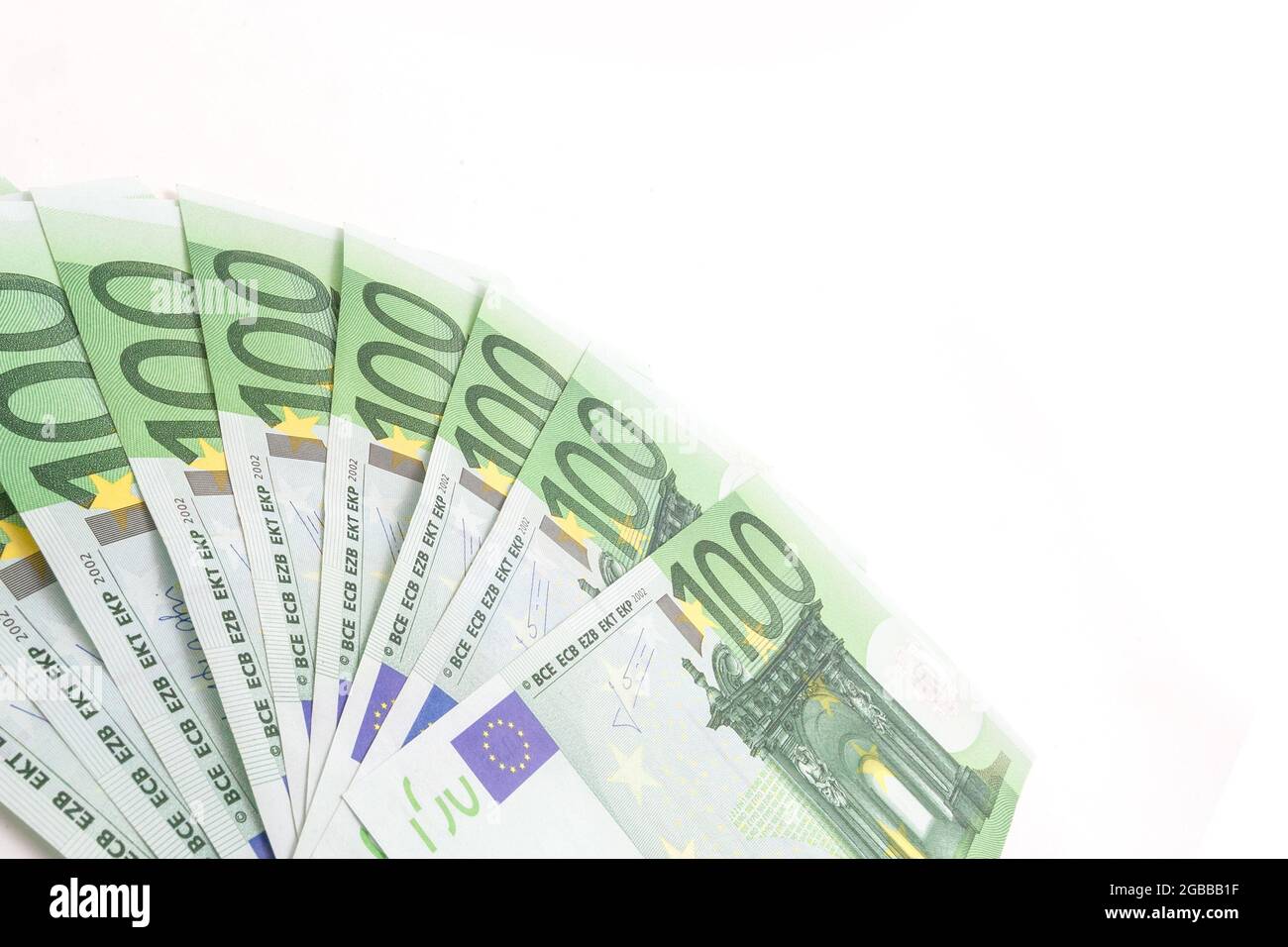 euro banknotes on isolated white background Stock Photo - Alamy