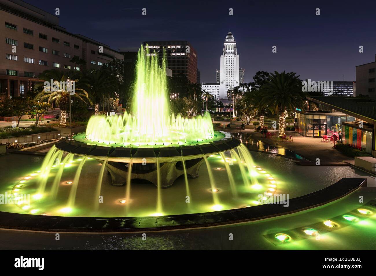 Fountain at Grand Park and Town Hall, Los Angeles, California, United