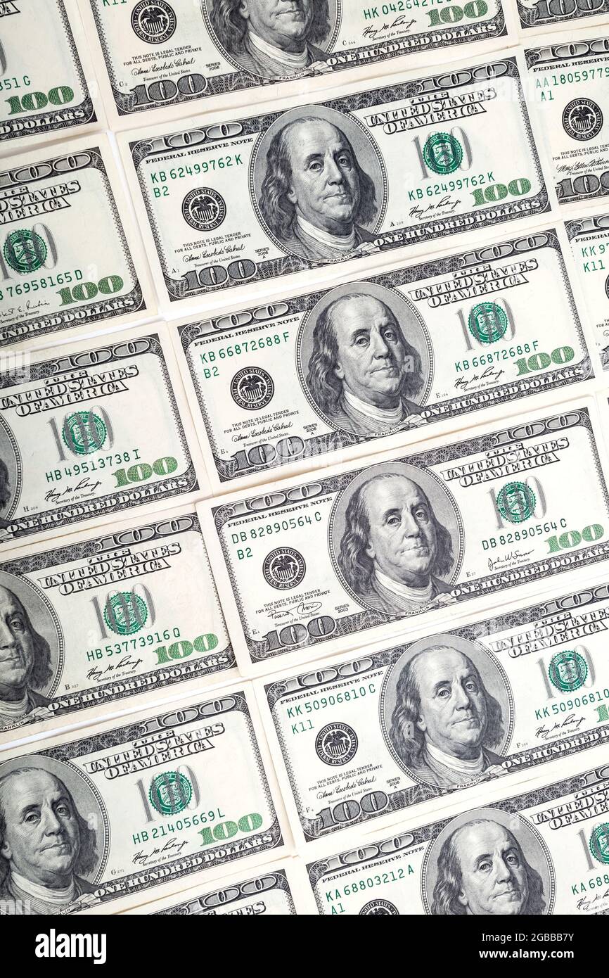 Texture US dollars. Background of one hundred dollar bills Stock Photo ...