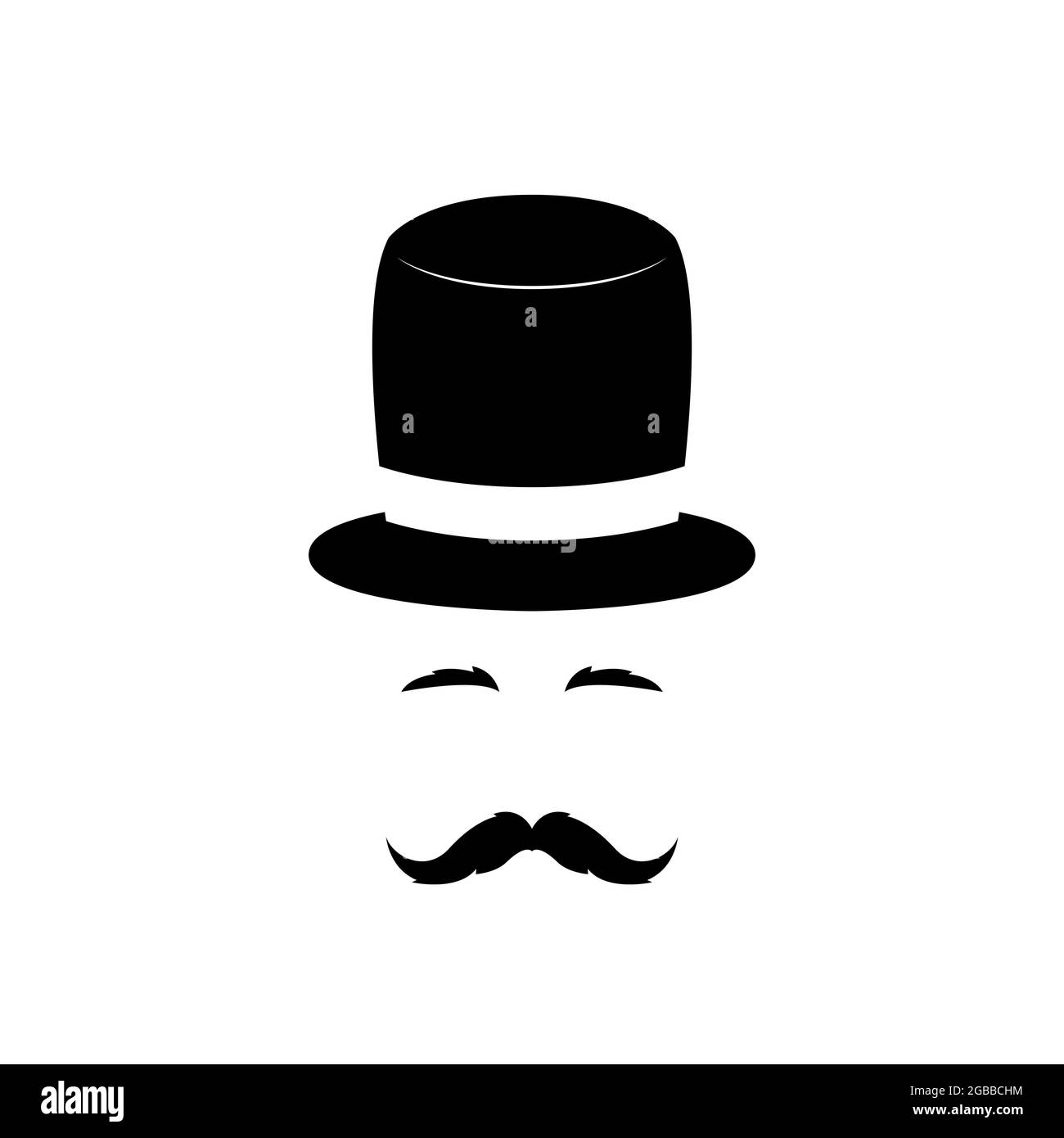 Portrait of a gentleman in a vintage hat and a mustache. Vector ...