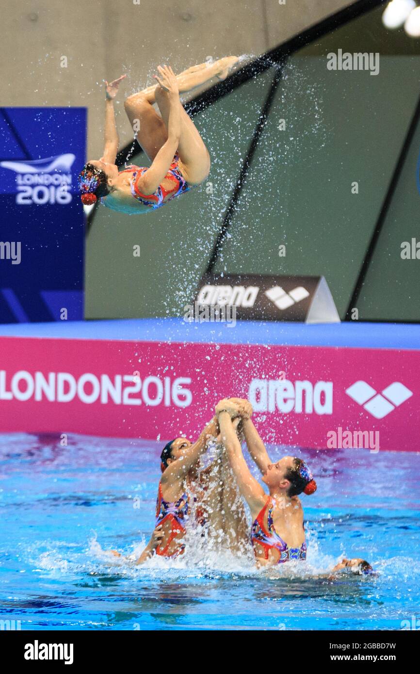Spanish synchronized swimming team hires stock photography and images