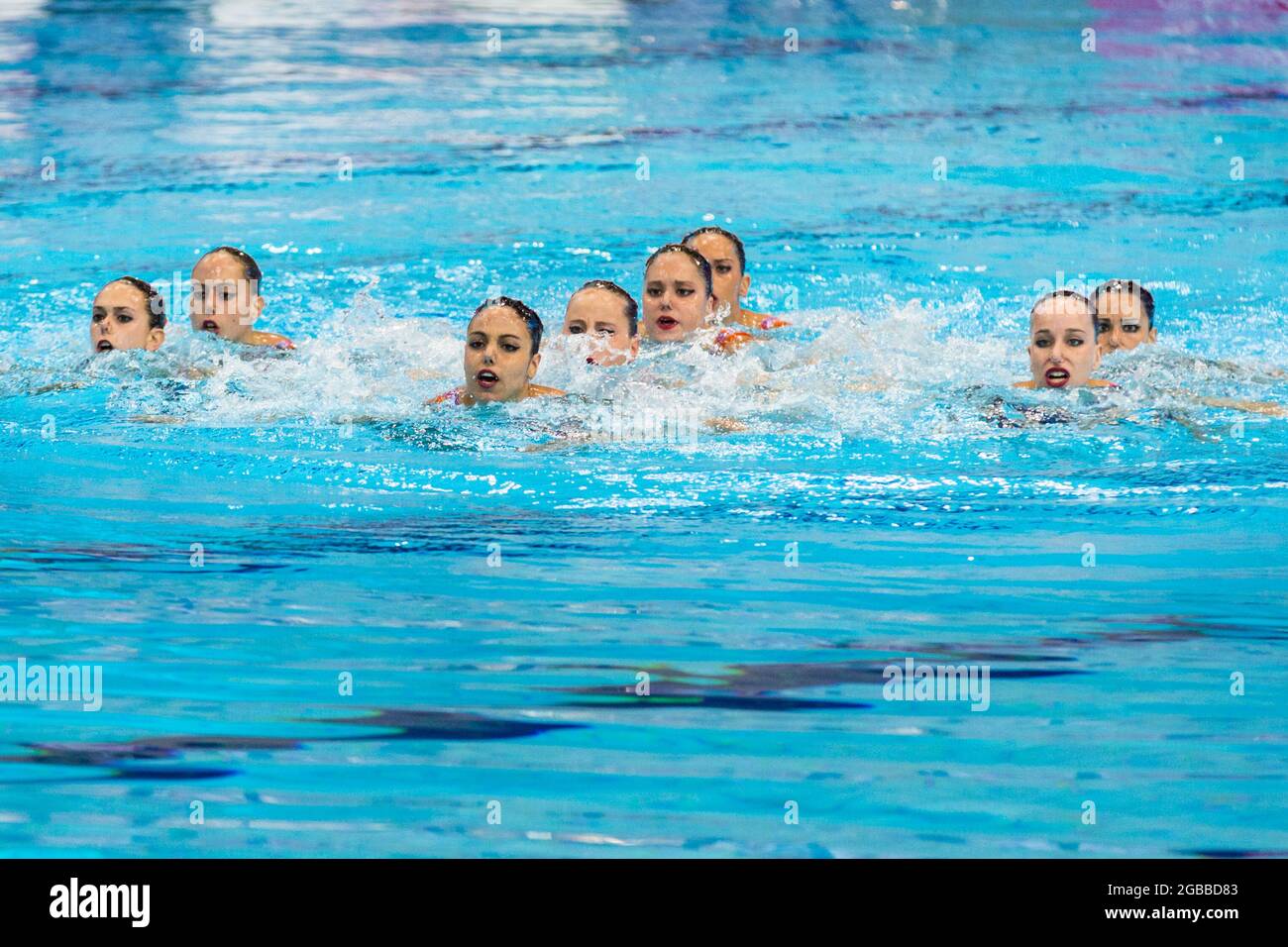 Team Spain perform their artistic swimming (synchronised swimming