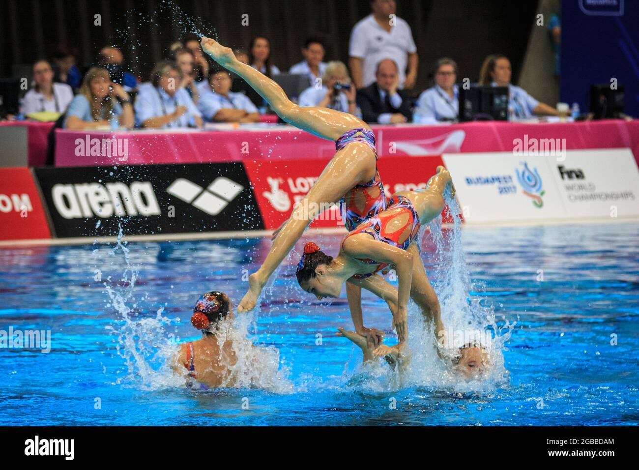 Team Spain perform their artistic swimming (synchronised swimming