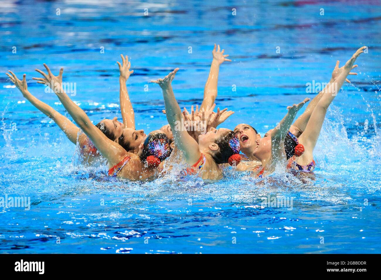 Team Spain perform their artistic swimming (synchronised swimming