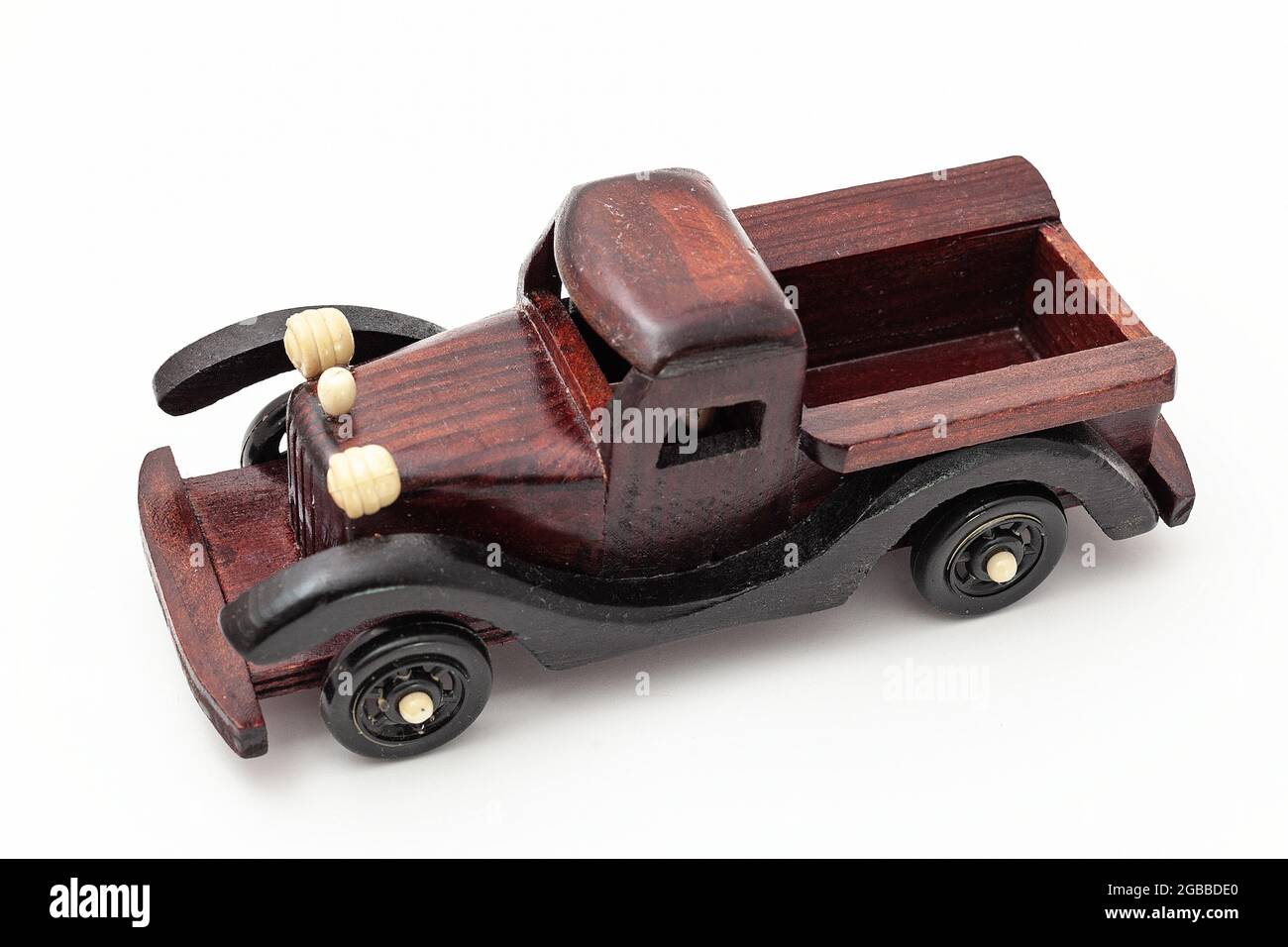 wooden toy car isolated on white background Stock Photo - Alamy