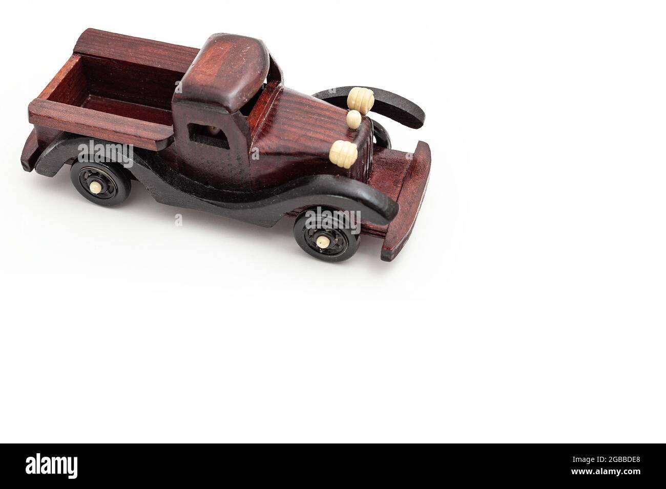 wooden toy car isolated on white background Stock Photo - Alamy