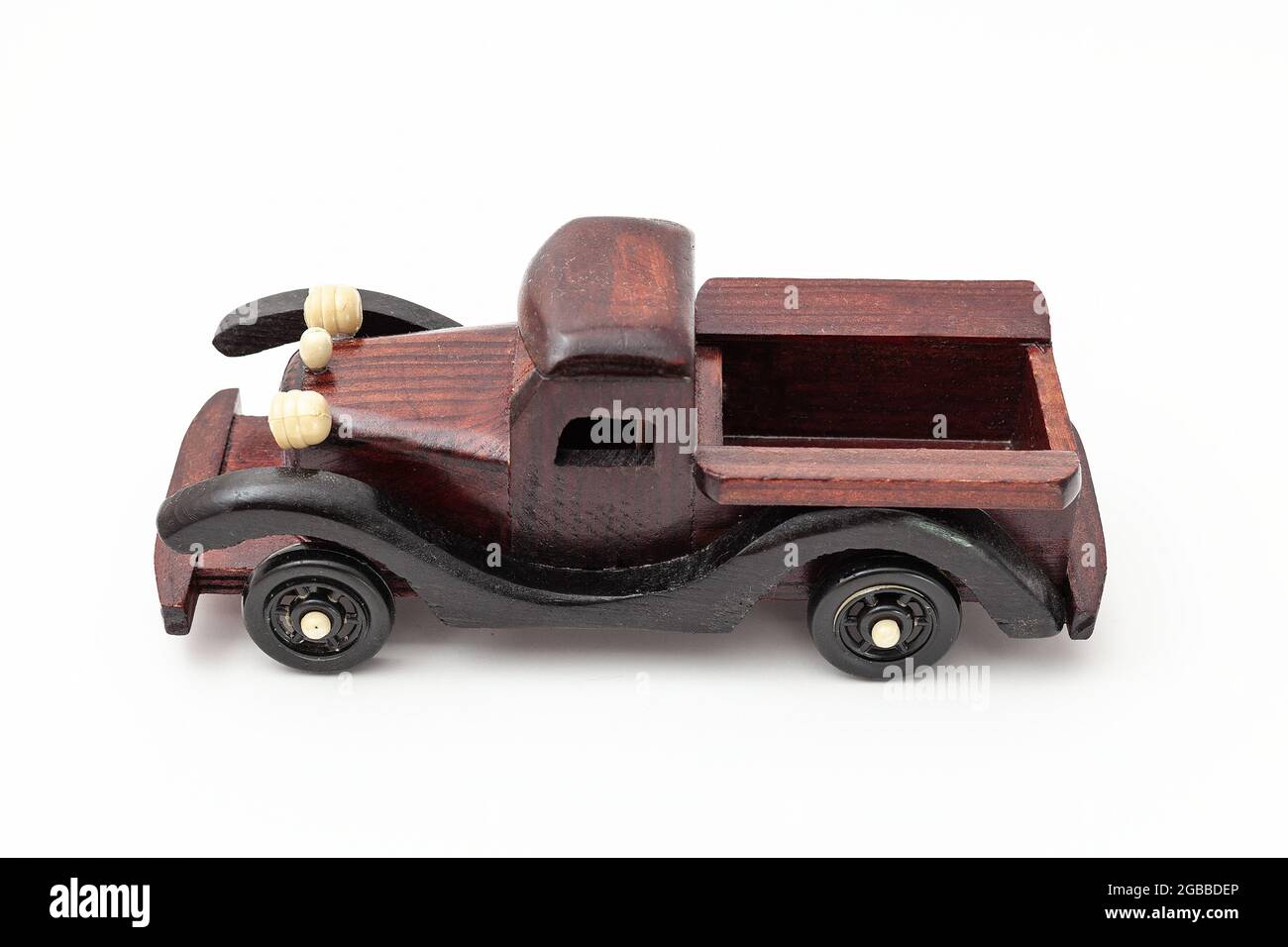 wooden toy car isolated on white background Stock Photo - Alamy