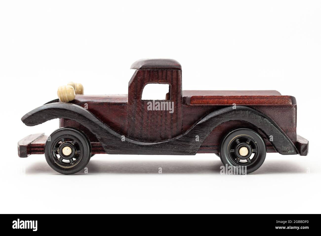 wooden toy car isolated on white background Stock Photo - Alamy
