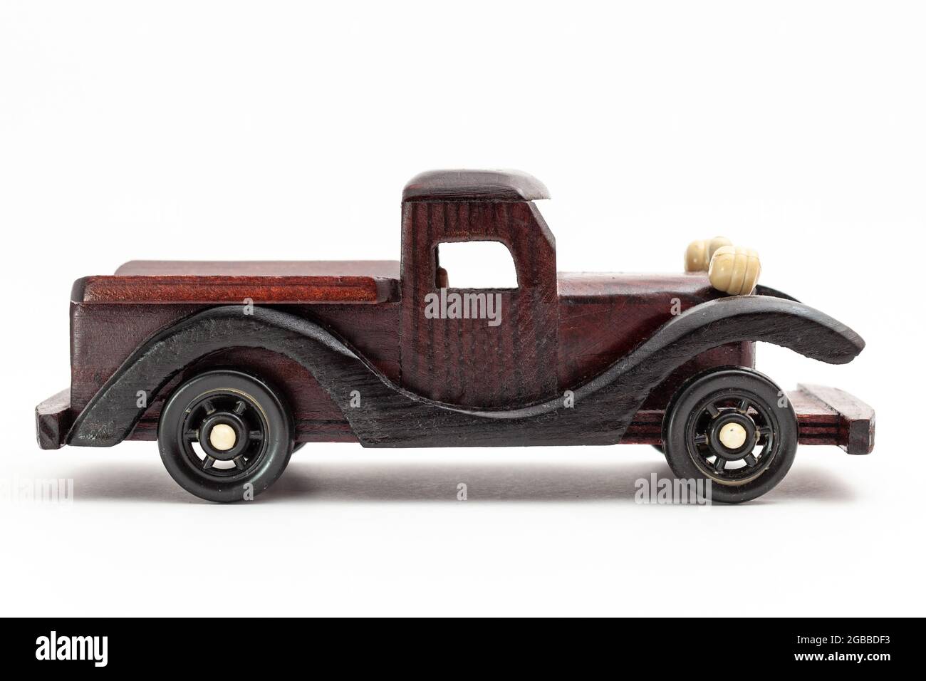wooden toy car isolated on white background Stock Photo - Alamy