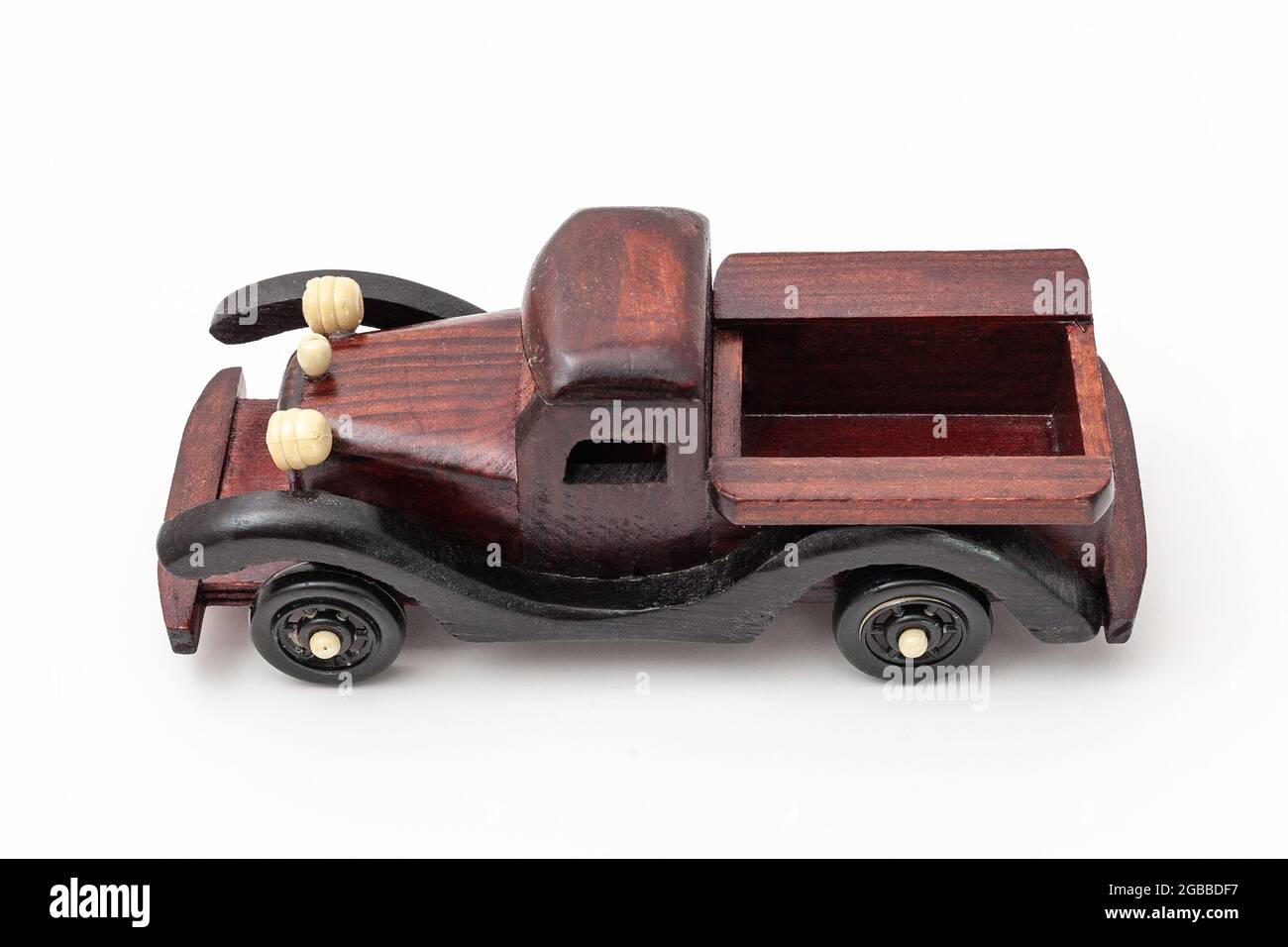 wooden toy car isolated on white background Stock Photo - Alamy
