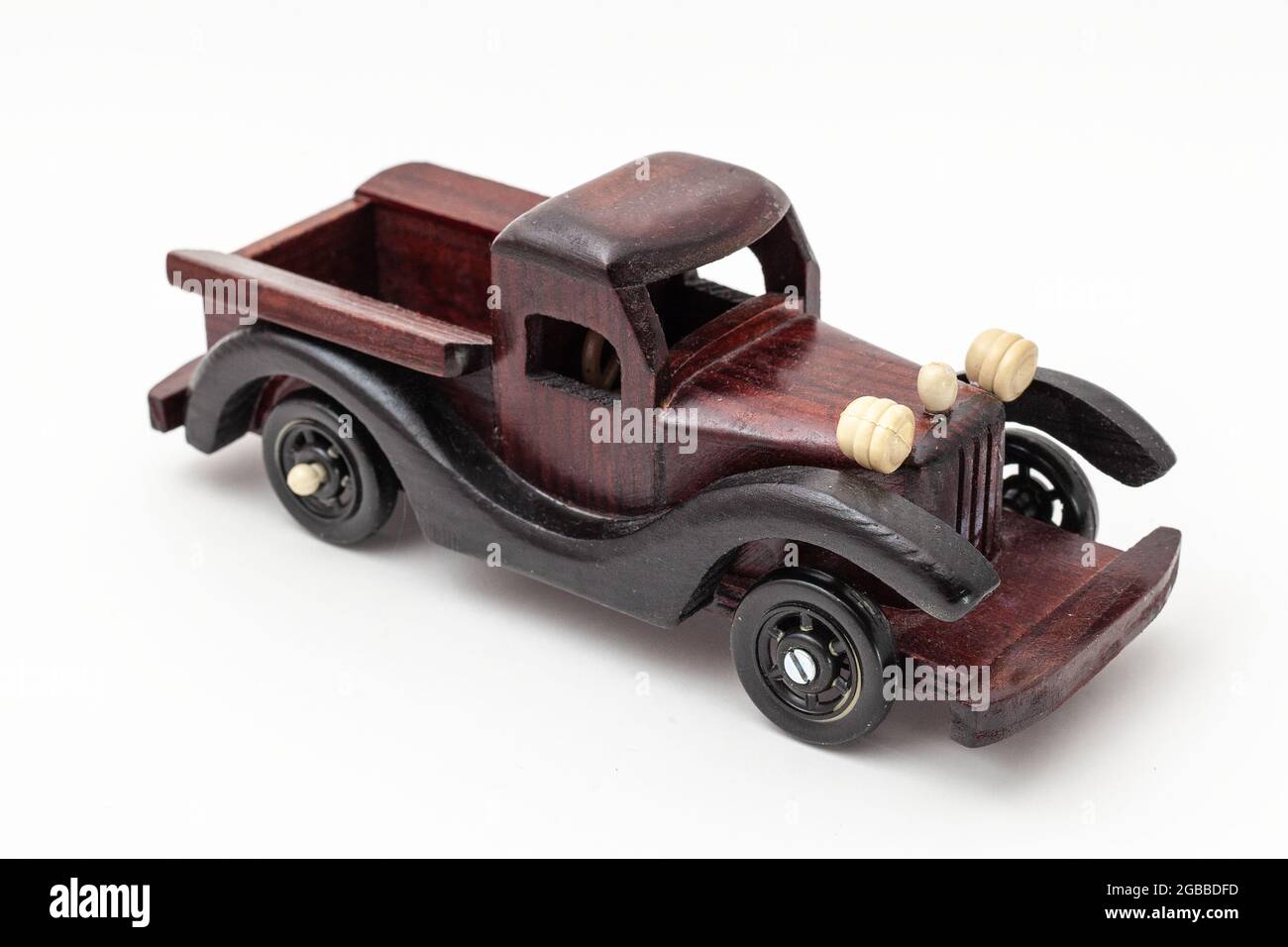 wooden toy car isolated on white background Stock Photo - Alamy