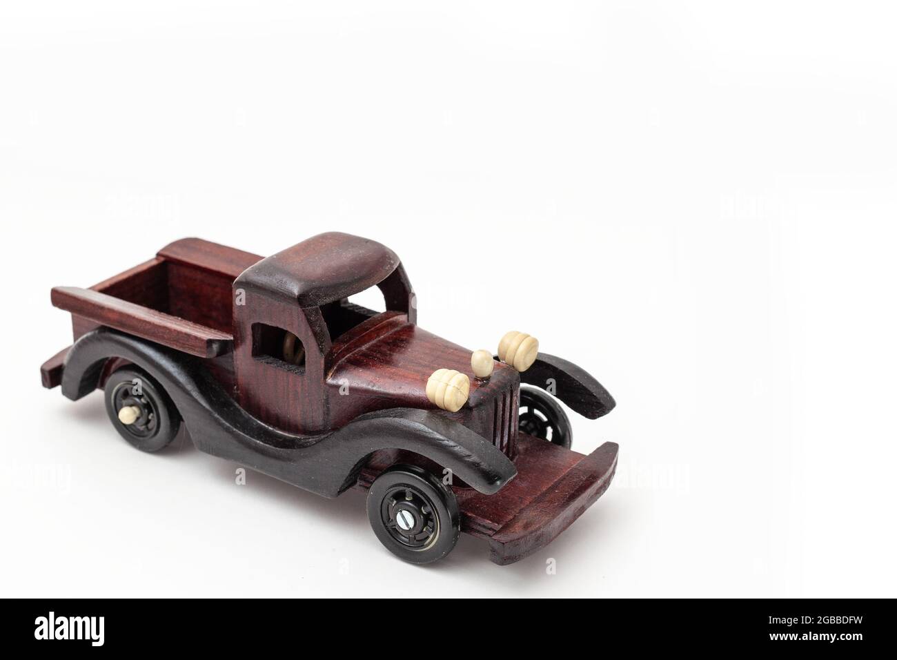 wooden toy car isolated on white background Stock Photo - Alamy