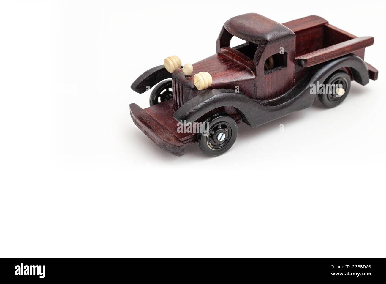 wooden toy car isolated on white background Stock Photo - Alamy