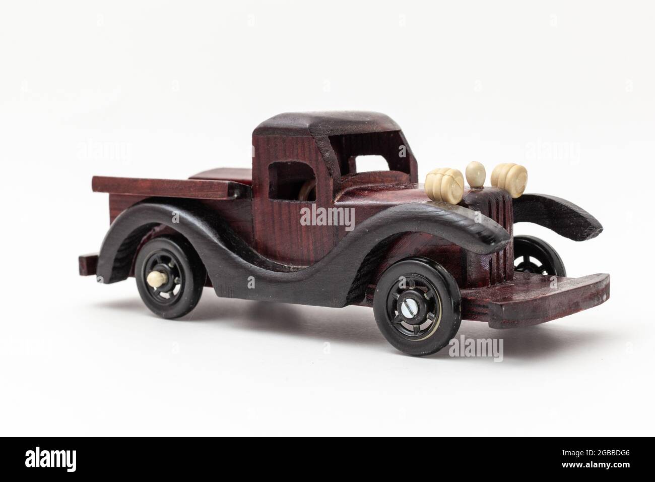 wooden toy car isolated on white background Stock Photo - Alamy