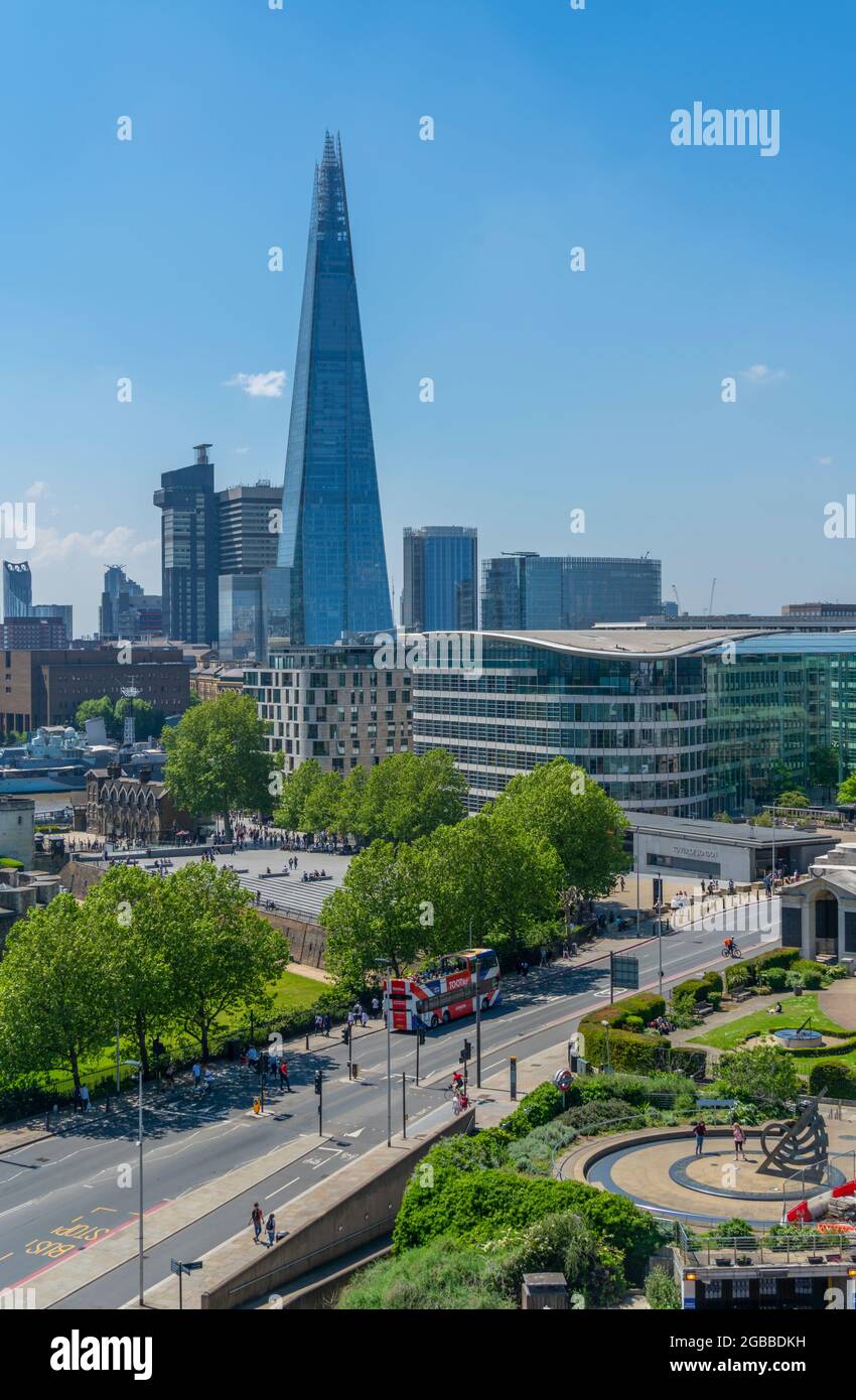View of The Shard from rooftop bar, London, England, United Kingdom