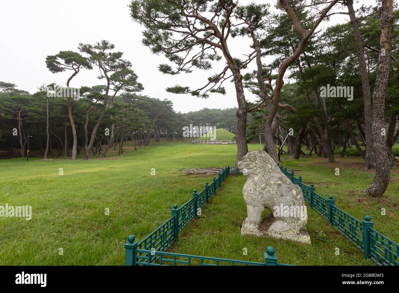 Royal Tomb of King Wonseong(Gwoereung Royal Tomb) in Gyeongju, Korea Stock Photo
