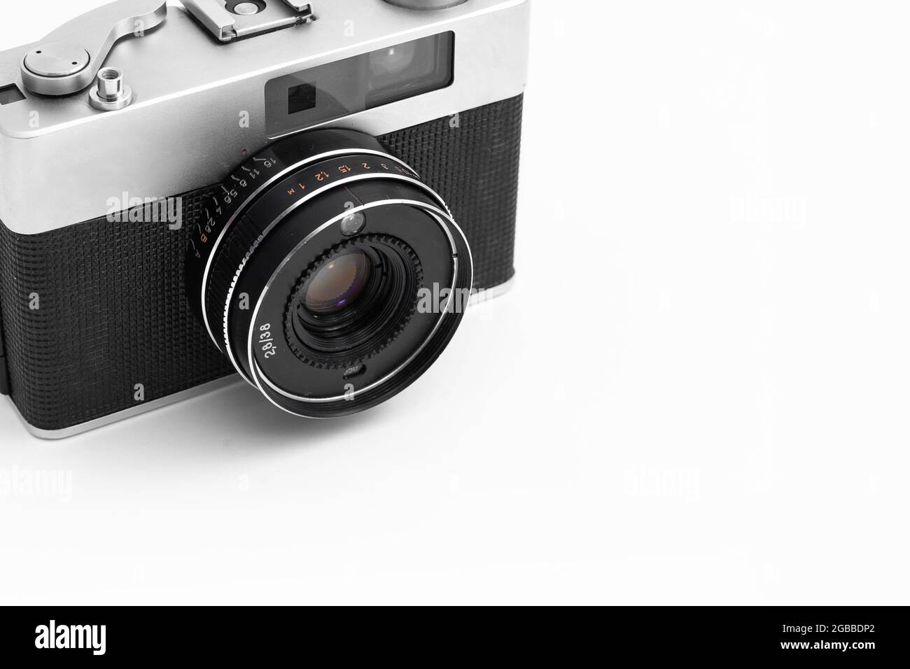 retro film camera on an isolated white background Stock Photo - Alamy