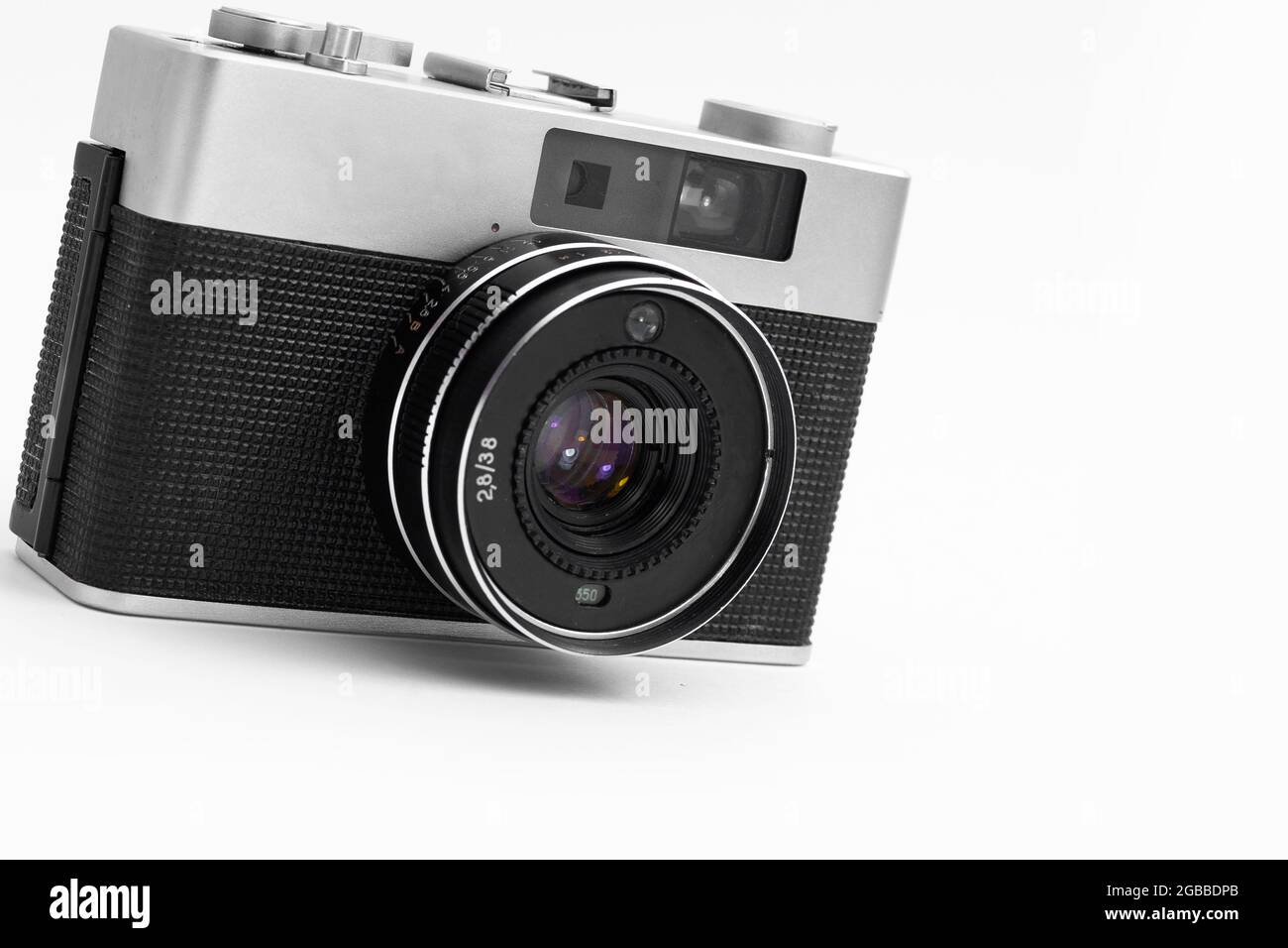 retro film camera on an isolated white background Stock Photo - Alamy