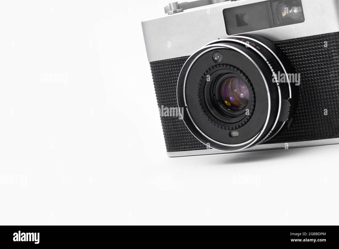 retro film camera on an isolated white background Stock Photo - Alamy