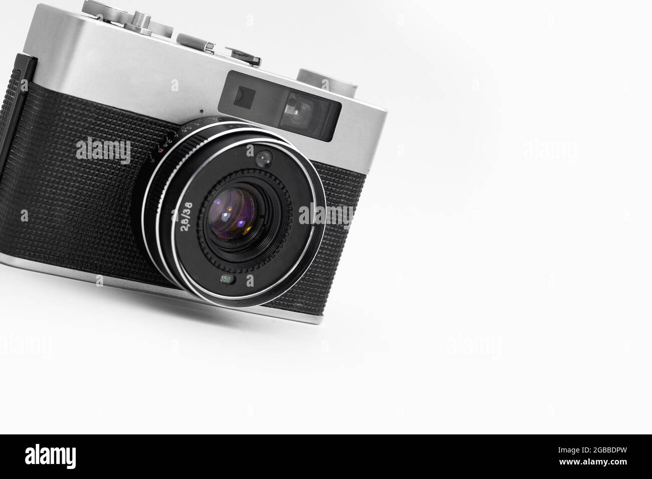 retro film camera on an isolated white background Stock Photo - Alamy