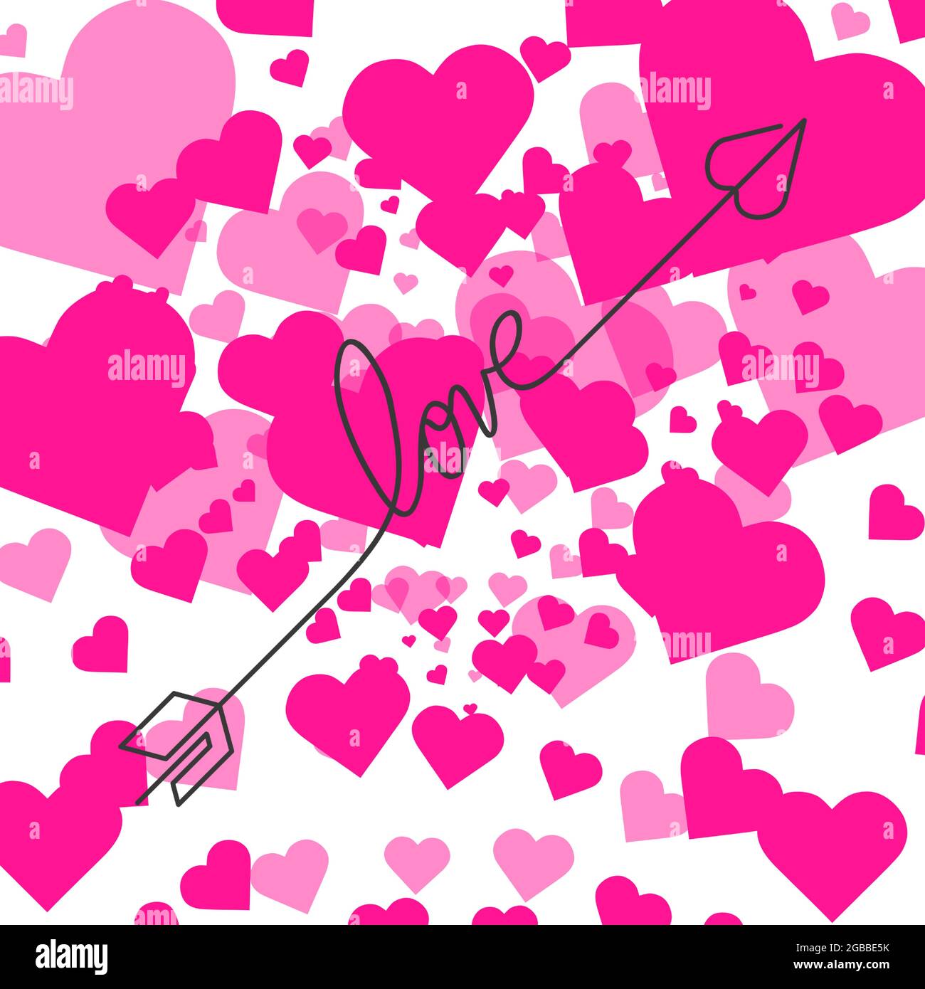 Happy Valentines Day lettering isolated on white background vector ...