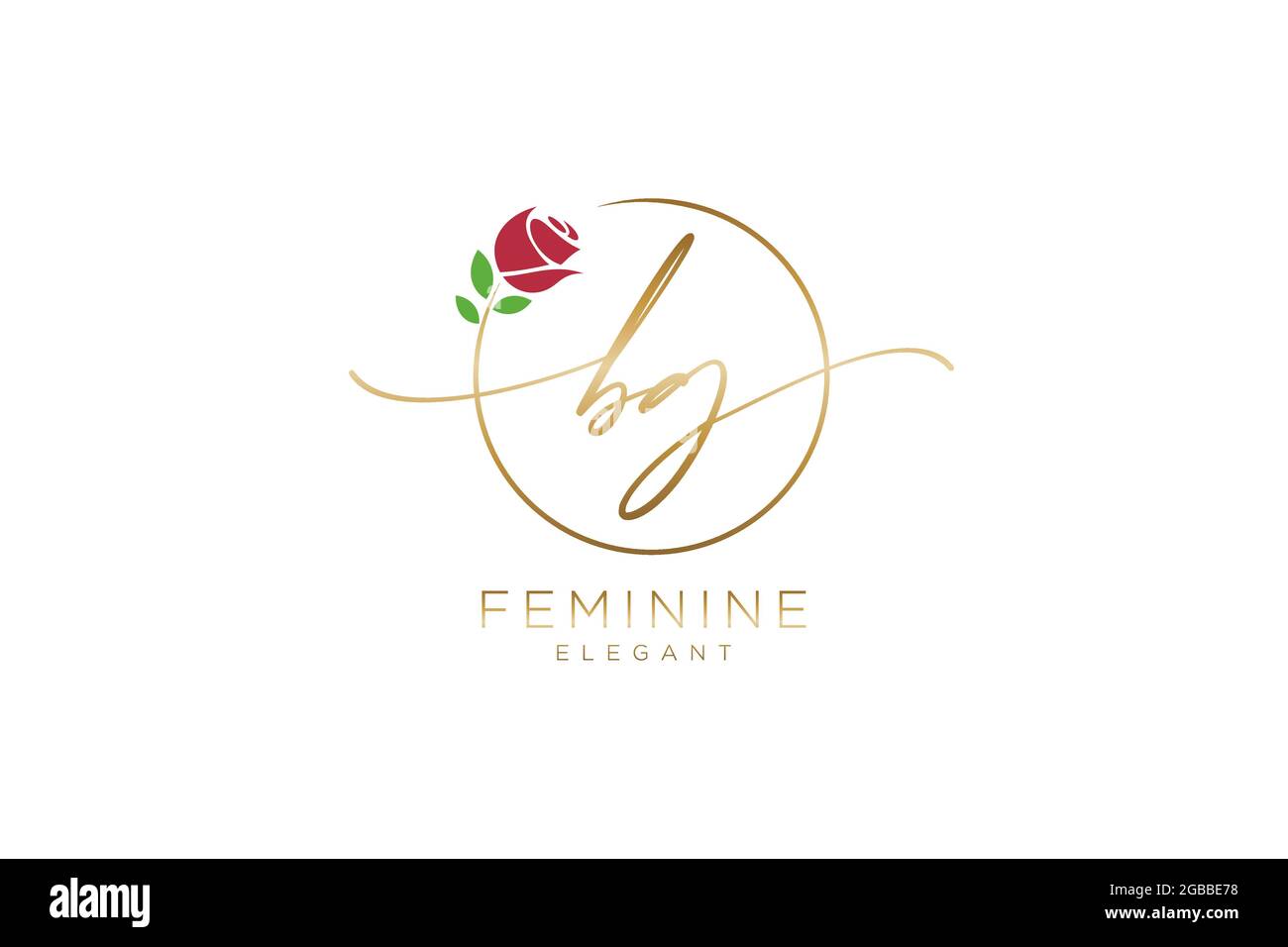 BG Feminine logo beauty monogram and elegant logo design, handwriting ...