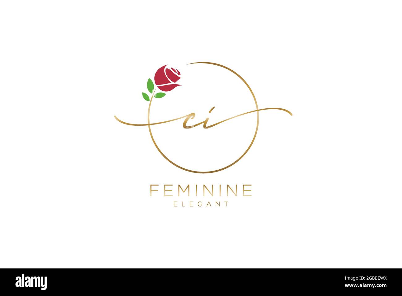 CI Feminine logo beauty monogram and elegant logo design, handwriting ...