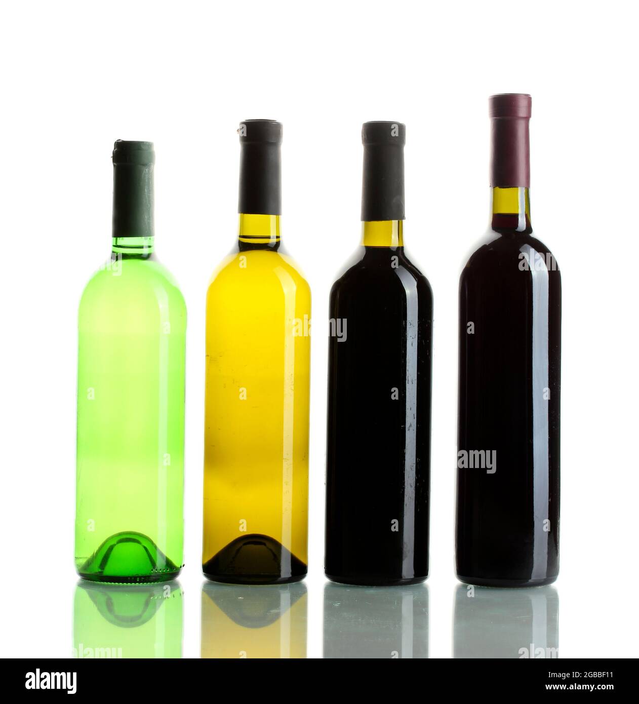bottles of wine isolated on white Stock Photo Alamy