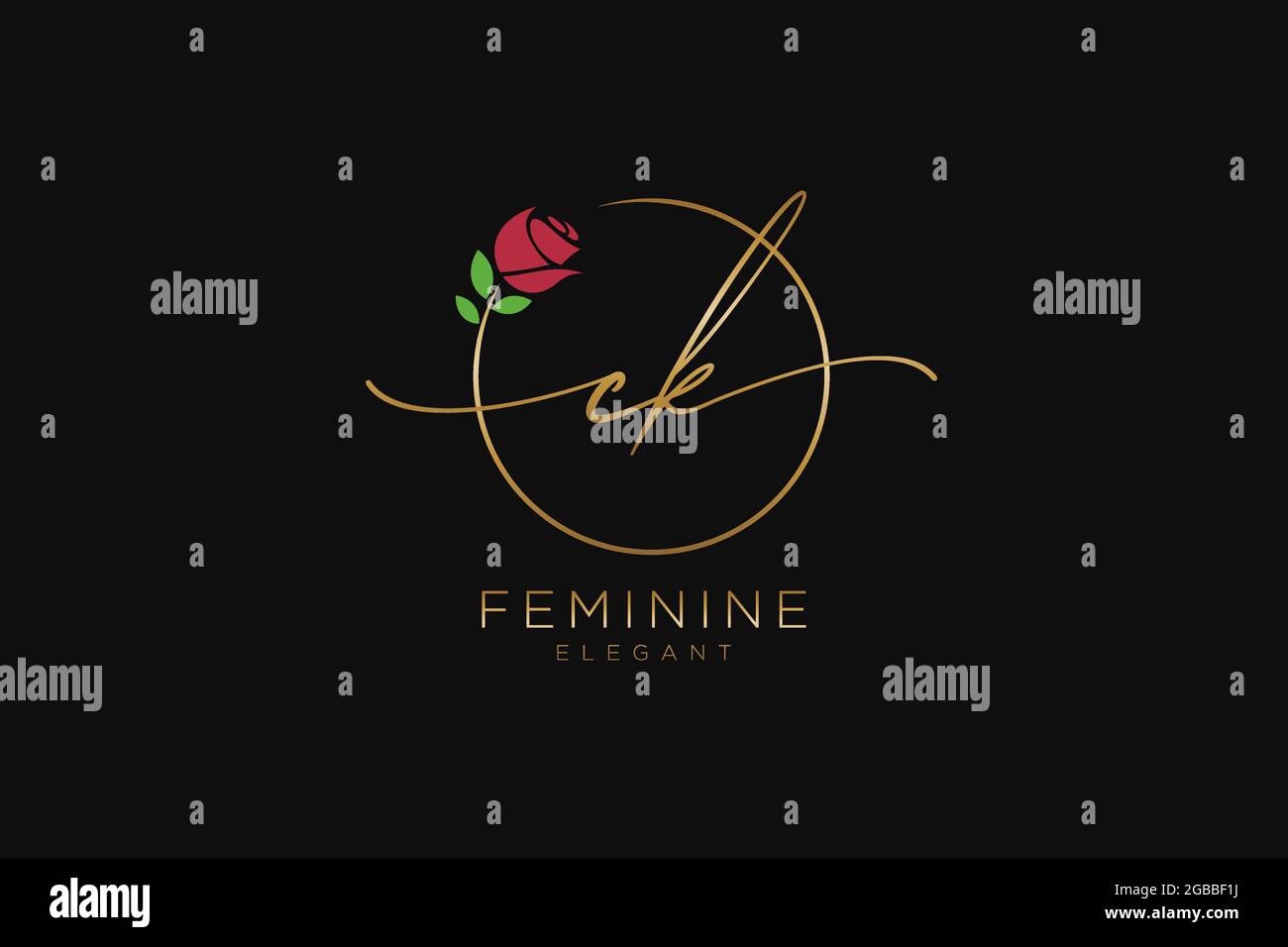 CK Feminine logo beauty monogram and elegant logo design, handwriting ...
