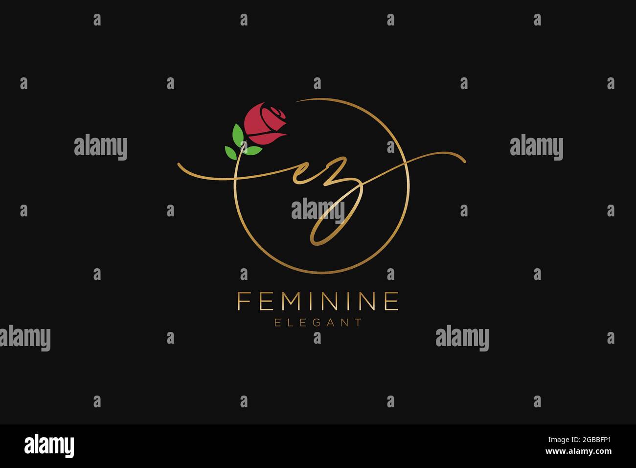 EZ Feminine logo beauty monogram and elegant logo design, handwriting ...